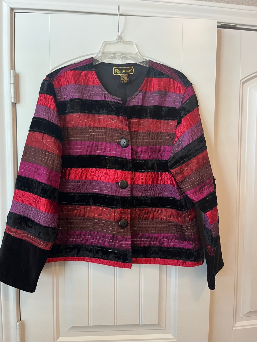 Mirasol Striped Red, Purple, and Black Jacket